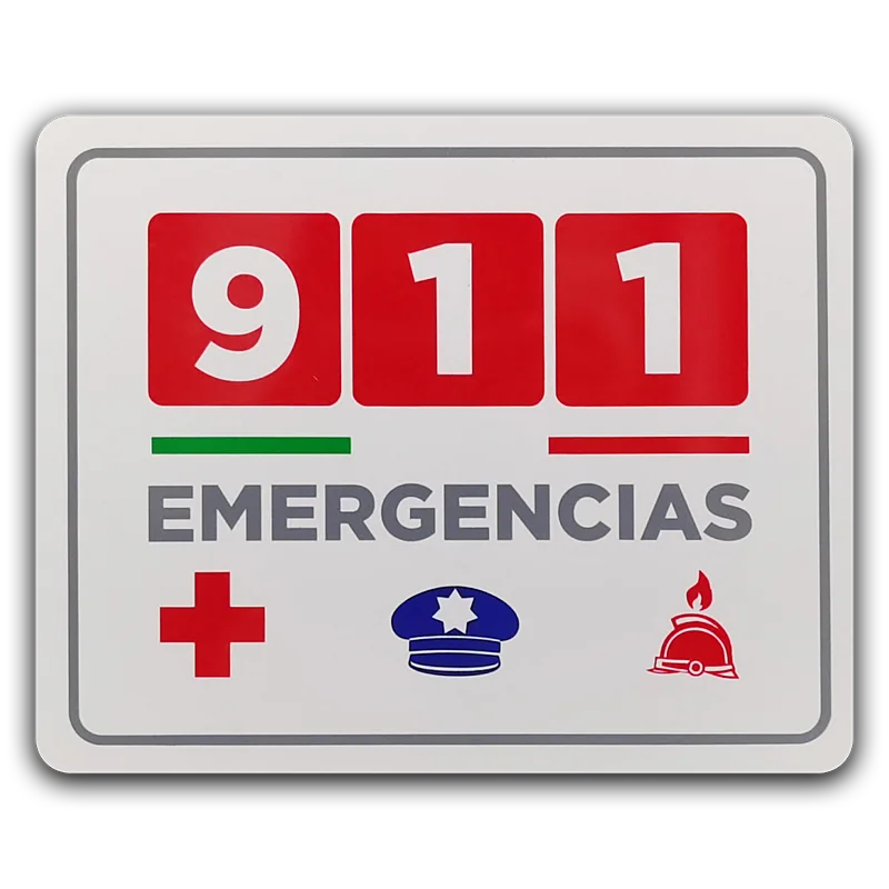 Presta atención a imagen Santuario Letrero “911 Emergencias” - Vértice Industrial